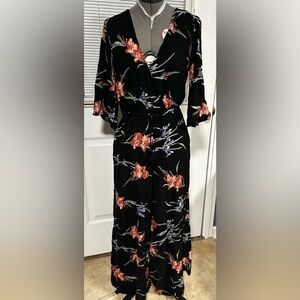 Jaase Black Floral Jumpsuit with Tie Waist